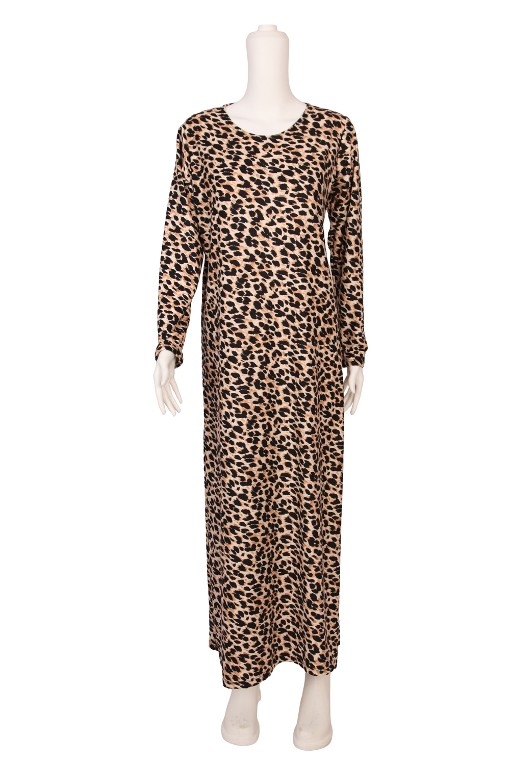 Leopar Deseni Süet Anne Elbisesi