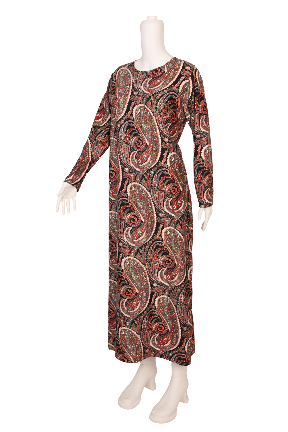 Kahverengi Şal Deseni Süet Anne Elbisesi