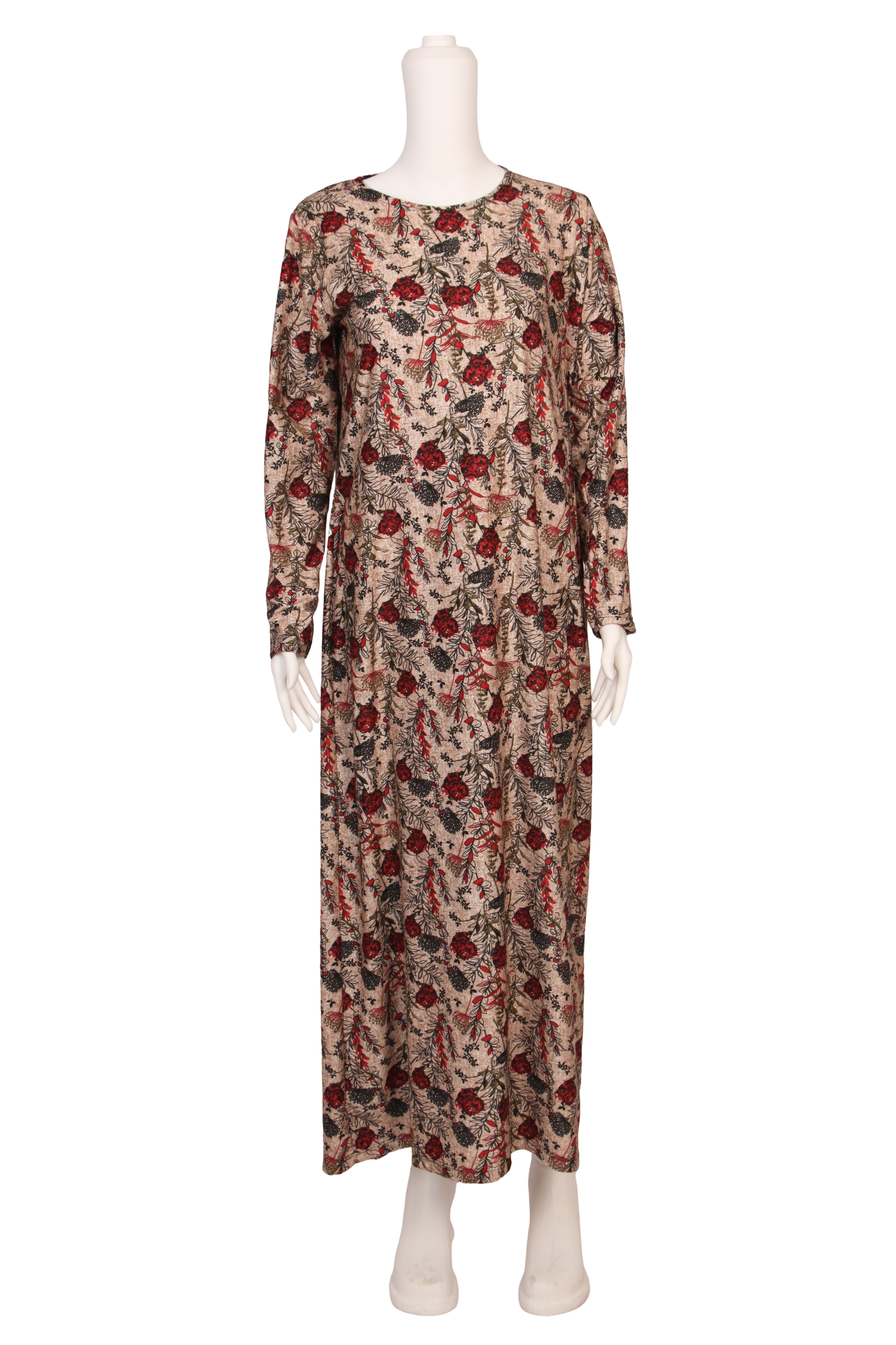 Karanfil Deseni Süet Anne Elbisesi 